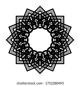 Design monochrome dekorative Schneeflocken-Elemente. Abstrakter gratender Hintergrund. Vektorgrafik