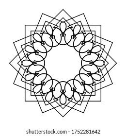 Design monochrome dekorative Schneeflocken-Elemente. Abstrakter gratender Hintergrund. Vektorgrafik