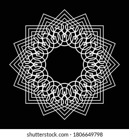 Diseño monocromático elemento decorativo de copo de nieve. Fondo de redimensionamiento abstracto. Ilustración de vectores