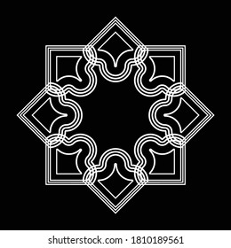 Diseño monocromático elemento decorativo de copo de nieve. Fondo de redimensionamiento abstracto. Ilustración de vectores
