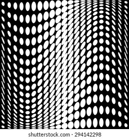 Design monochrome dots background. Abstract waving backdrop. Vector-art illustration. No gradient