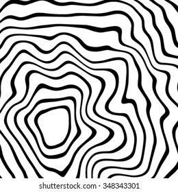 Design monochrome ellipse movement illusion background. Abstract stripe torsion texture. Vector-art illustration