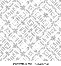 Diseño de un patrón de grava monocromo, patrones en blanco y negro.Repetiendo las baldosas geométricas de los elementos rayados. color negro.