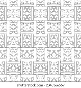 Diseño de un patrón de grava monocromo, patrones en blanco y negro.Repetiendo las baldosas geométricas de los elementos rayados. color negro.