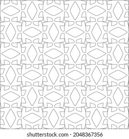 Diseño de un patrón de grava monocromo, patrones en blanco y negro.Repetiendo las baldosas geométricas de los elementos rayados. color negro.