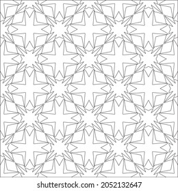 Diseño de un patrón de grava monocromo, patrones en blanco y negro.Repetiendo las baldosas geométricas de los elementos de rayas. ornamento negro.