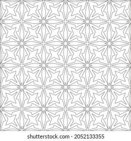 Diseño de un patrón de grava monocromo, patrones en blanco y negro.Repetiendo las baldosas geométricas de los elementos de rayas. ornamento negro.