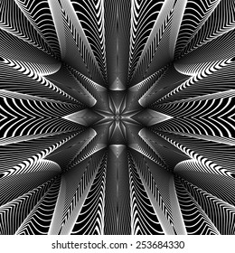 Design monochrome grid background. Abstract striped distortion geometric backdrop. Vector-art illustration. No gradient