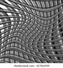 Design monochrome grid illusion background. Abstract torsion backdrop. Vector-art illustration. EPS10