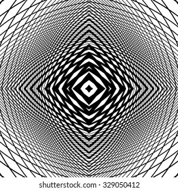Design monochrome grid textured background. Abstract distortion backdrop. Vector-art illustration. No gradient