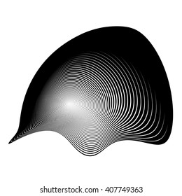 Design monochrome illusion background. Abstract stripe torsion backdrop. Vector-art illustration. No gradient