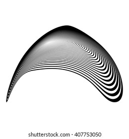 Design monochrome illusion background. Abstract stripe torsion backdrop. Vector-art illustration. No gradient