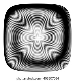 Design monochrome illusion background. Abstract stripe torsion backdrop. Vector-art illustration. No gradient