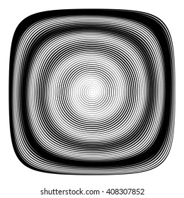 Design monochrome illusion background. Abstract stripe torsion backdrop. Vector-art illustration. No gradient