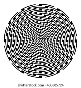 Design monochrome illusion background. Abstract stripe torsion backdrop. Vector-art illustration. No gradient