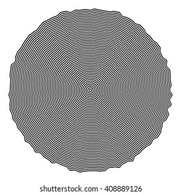 Design monochrome illusion background. Abstract stripe torsion backdrop. Vector-art illustration. No gradient