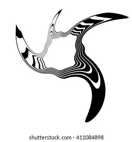 Design monochrome illusion background. Abstract stripe torsion backdrop. Vector-art illustration. No gradient