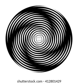 Design monochrome illusion background. Abstract stripe torsion backdrop. Vector-art illustration. No gradient