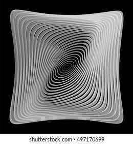 Design monochrome illusion background. Abstract torsion backdrop. Vector-art illustration. EPS10