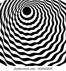 Design monochrome illusion background. Vector illustration