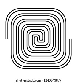 Design monochrome labyrinth illusion background. Abstract design element. Vector-art illustration