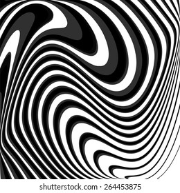 Design monochrome parallel waving lines background. Abstract textured backdrop. Vector-art illustration. No gradient. EPS10