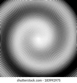 Design monochrome spiral movement illusion background. Abstract stripe lines torsion backdrop. Vector-art illustration