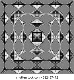 Design monochrome square pattern. Abstract lines textured background. Vector art. No gradient