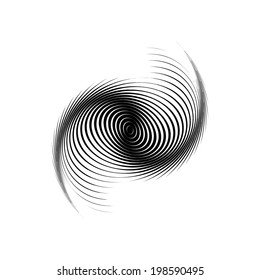 Design monochrome swirl motion background. Abstract lines torsion backdrop. Decor twisted element. Vector-art illustration