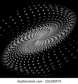 Design monochrome swirl motion background. Abstract lines torsion twisted backdrop. Vector-art illustration. No gradient