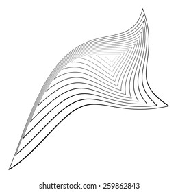Design monochrome triangle movement illusion background. Abstract striped distortion geometric backdrop. Vector-art illustration. No gradient