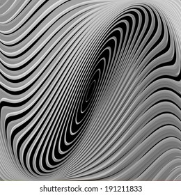 Design monochrome twirl circular movement background. Abstract stripy distortion twisted backdrop. Vector-art illustration. EPS10