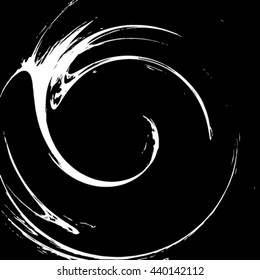 Design monochrome vortex movement illusion background. Abstract strip lines warped twisted backdrop. Art vector illustration. No gradient