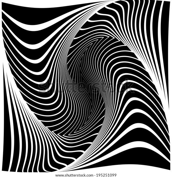 Design Monochrome Vortex Movement Illusion Background Stock Vector ...