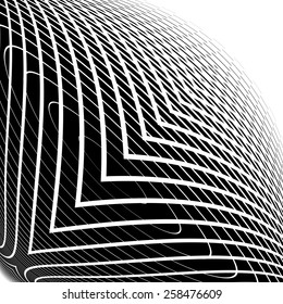 Design monochrome warped grid backdrop. Abstract latticed textured background. Vector-art illustration. No gradient