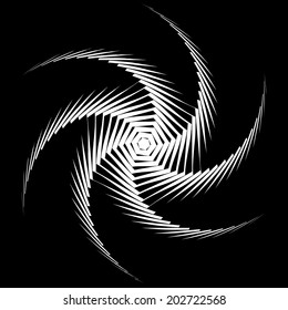 Design monochrome whirl movement octopus background. Abstract lines torsion backdrop. Decoration twisted element. Vector-art illustration
