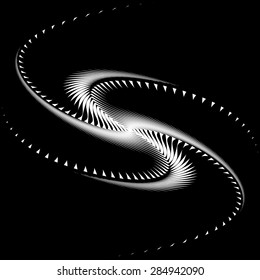 Design monochrome whirl movement octopus background. Abstract lines torsion backdrop. Decoration element. Vector-art illustration