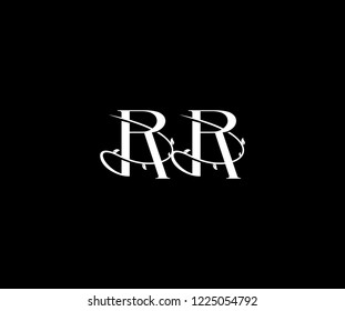Design Monogram Leaf Swoosh Ornament Initial RR Letter Logotype