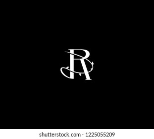 Design Monogram Leaf Swoosh Ornament Initial R Letter Logotype