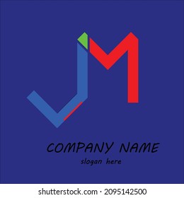 design monogram logo letter j and m