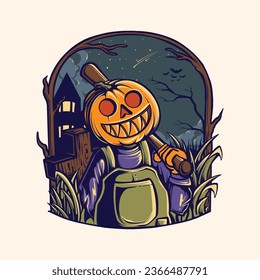 design monster pumpkin vector art