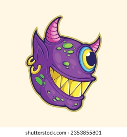 design monster purple vector art