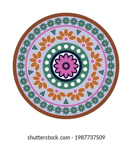 Design Of Moroccan Dinner Plate Isolated on White Background
