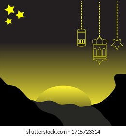 el diseño de mezquitas y farolillos durante el Eid Islámico