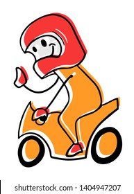 Design of motorbike rider illustration