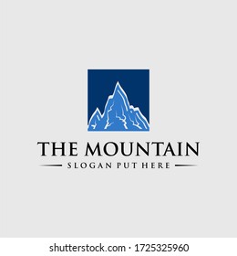 Design mountain adventure logo vector illustration isolated
