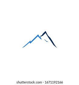Design Mountain, blue on white 