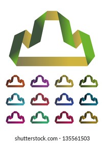 Design mountain logo element. Infinite cross ribbon vector design icon template.