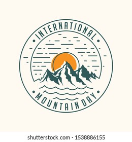 Design mountains for International Mountain Day in a linear style. Flat illustration of International Mountain Day concept banner for web design. Vector illustration EPS.8 EPS.10