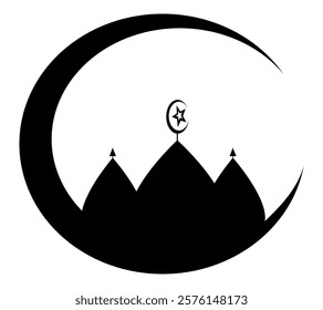 design Mubarak Mosque symbol icon celebration